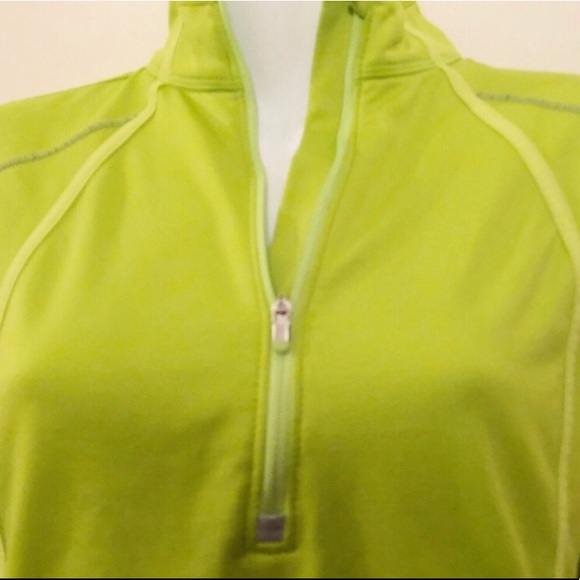 Athleta Neon Lime Green Zip up Plush Tech Jacket - Picture 5 of 8